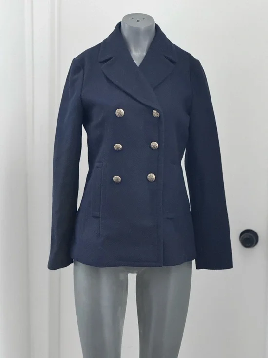 Banana Republic Navy Double-Breasted Peacoat with Gold Buttons - Picture 1 of 4